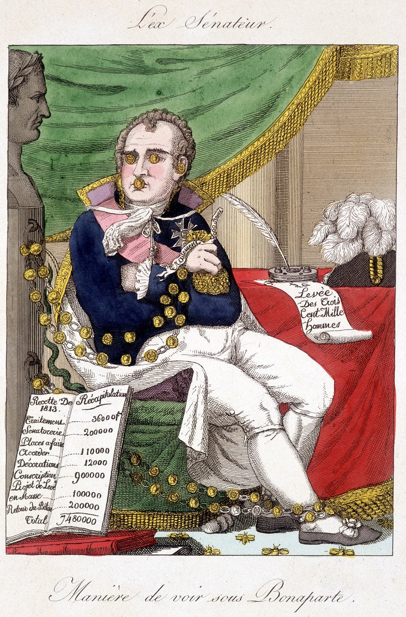 Ansicht unter Bonaparte: Militärausgaben - Karikatur von Unknown artist