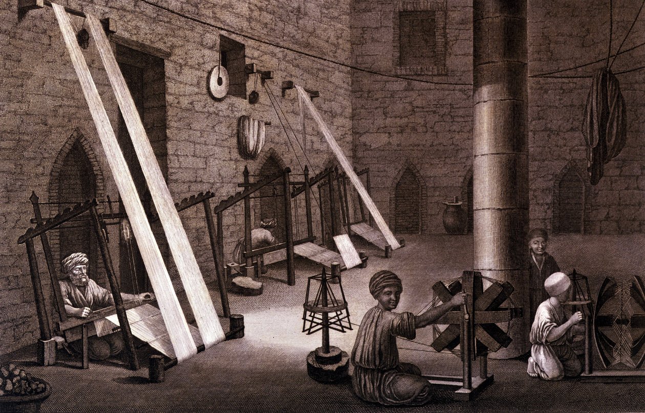 Weben in Ägypten im 19. Jahrhundert von Unknown artist