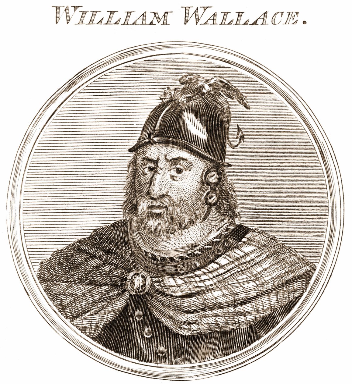 William Wallace. Schottischer Anführer 1270-1305. Gravur des 19. Jahrhunderts von Unknown artist