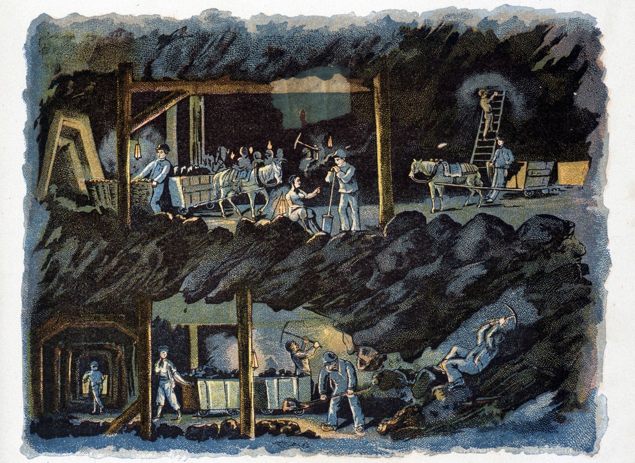 Arbeit in der Kohlenmine von Unknown artist