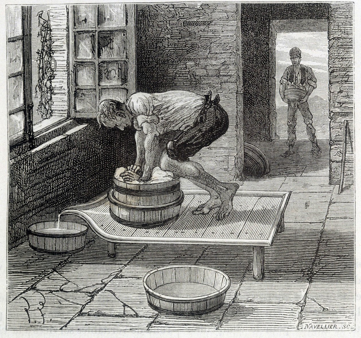 Arbeit des Tomme von einem Käsemacher aus der Auvergne - in „Die Wunder der Industrie“ von Louis Figuier von Unknown artist