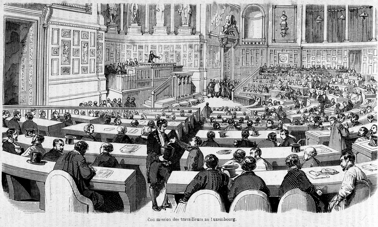 Arbeiterkomitee im Palais du Luxembourg (Senat), Revolution von 1848 von Unknown artist