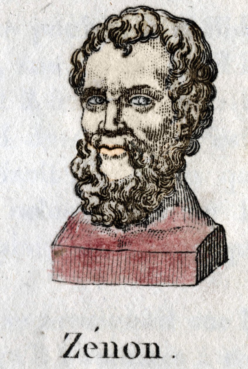 Zenon von Kition (ca. 335 - ca. 264 v. Chr.), griechischer Philosoph. Gravur von 1822 von Unknown artist