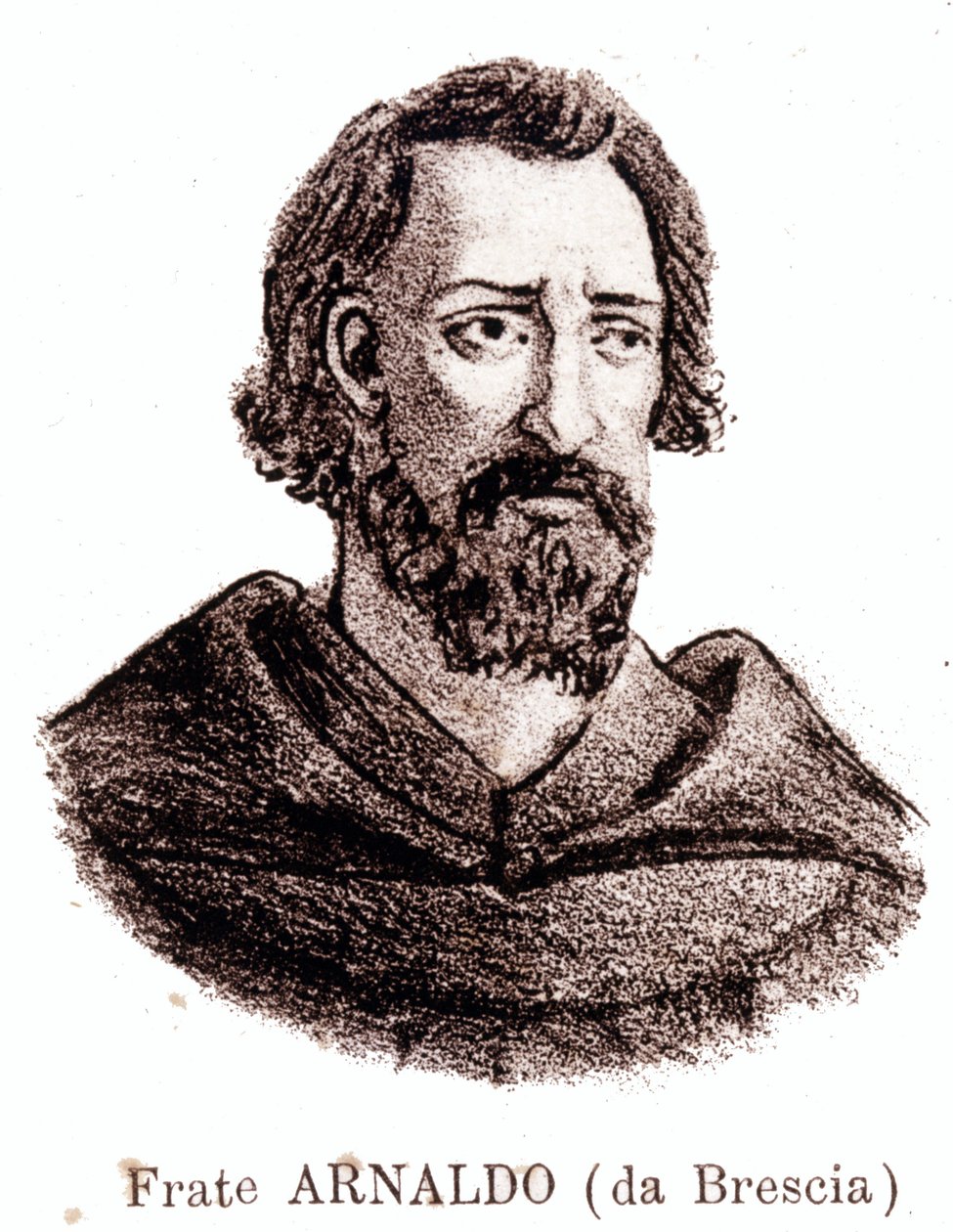 Porträt von Arnaud de Brescia (Arnaldo da Brescia) (1090 - 1155), italienischer politischer und religiöser Reformer von Unknown artist