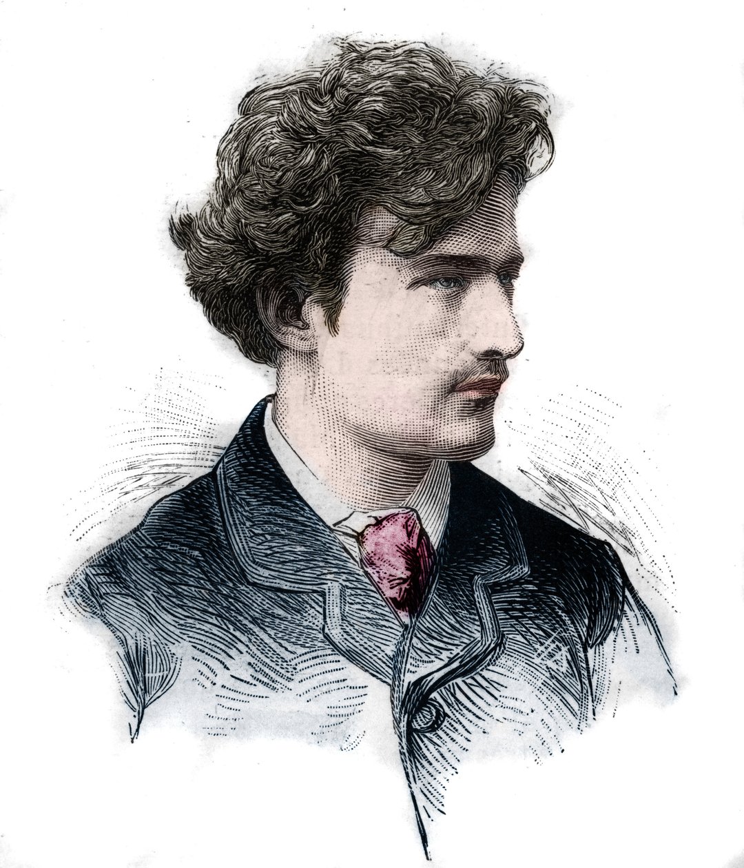 Porträt von Ignacy (Ignace) Paderewski (1860-1941), Pianist, Komponist, Politiker und polnischer Diplomat. Gravur von 1889 von Unknown artist