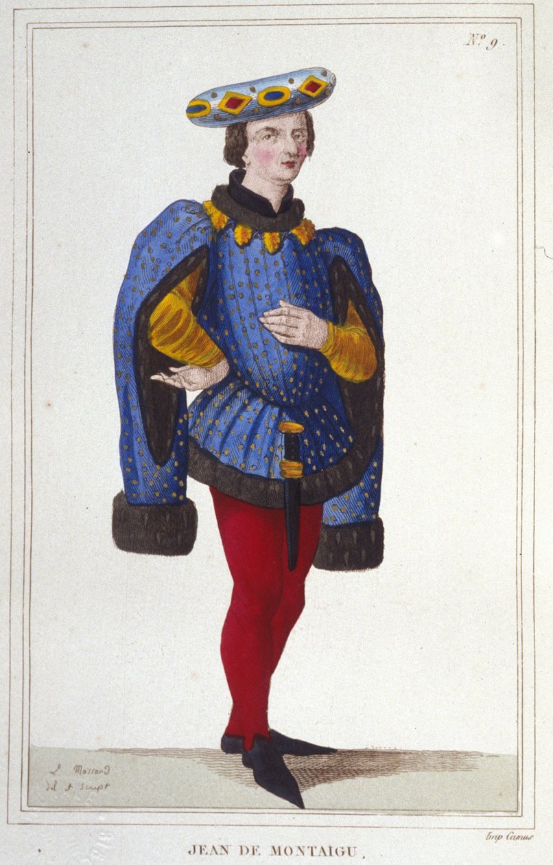 Porträt von Jean de Montaigu. Französischer Staatsmann (1349 bis 1409). Superintendent der Finanzen im Jahr 1388 (1830) von Unknown artist