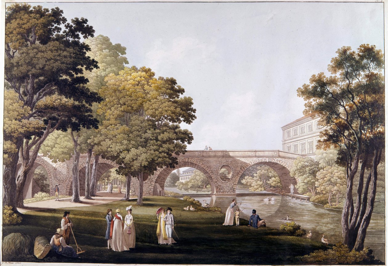 Der Schlosspark der Stadt Weimar (Deutschland) von Unknown artist
