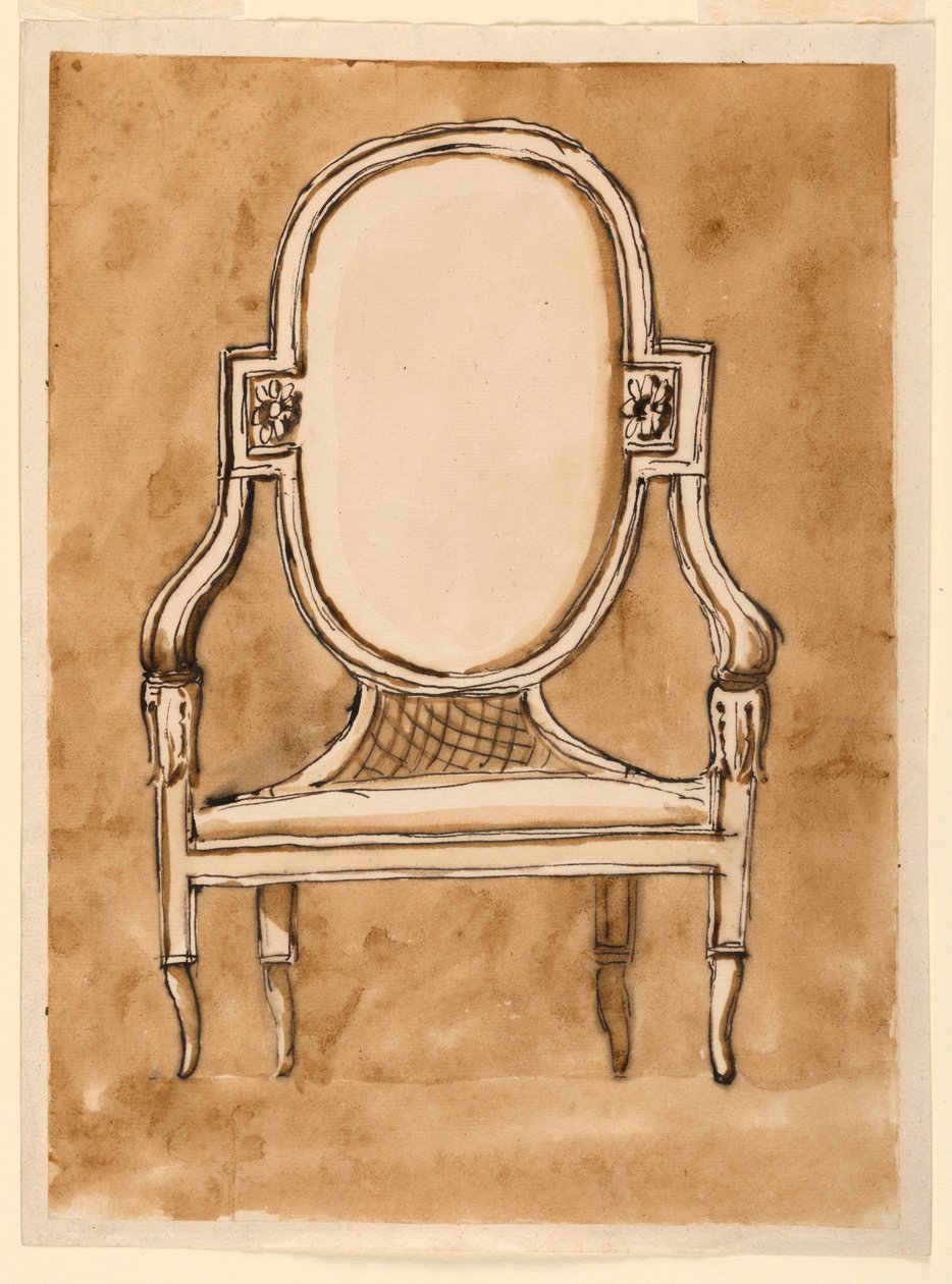 Zeichnung, Stuhl, 1780–1790 von Unknown artistUnknown artist
