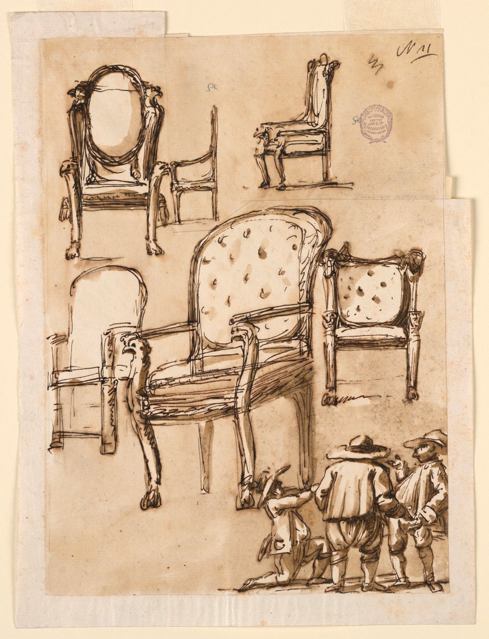 Zeichnung, Stühle, 1780–1790 von Unknown artistUnknown artist