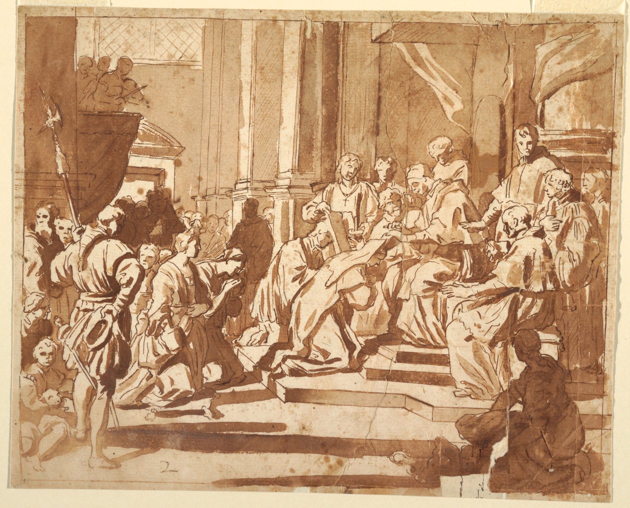 Clemens XI kleidet seine Nichte als Nonne ein, ca. 1700 von Unknown artistUnknown artist
