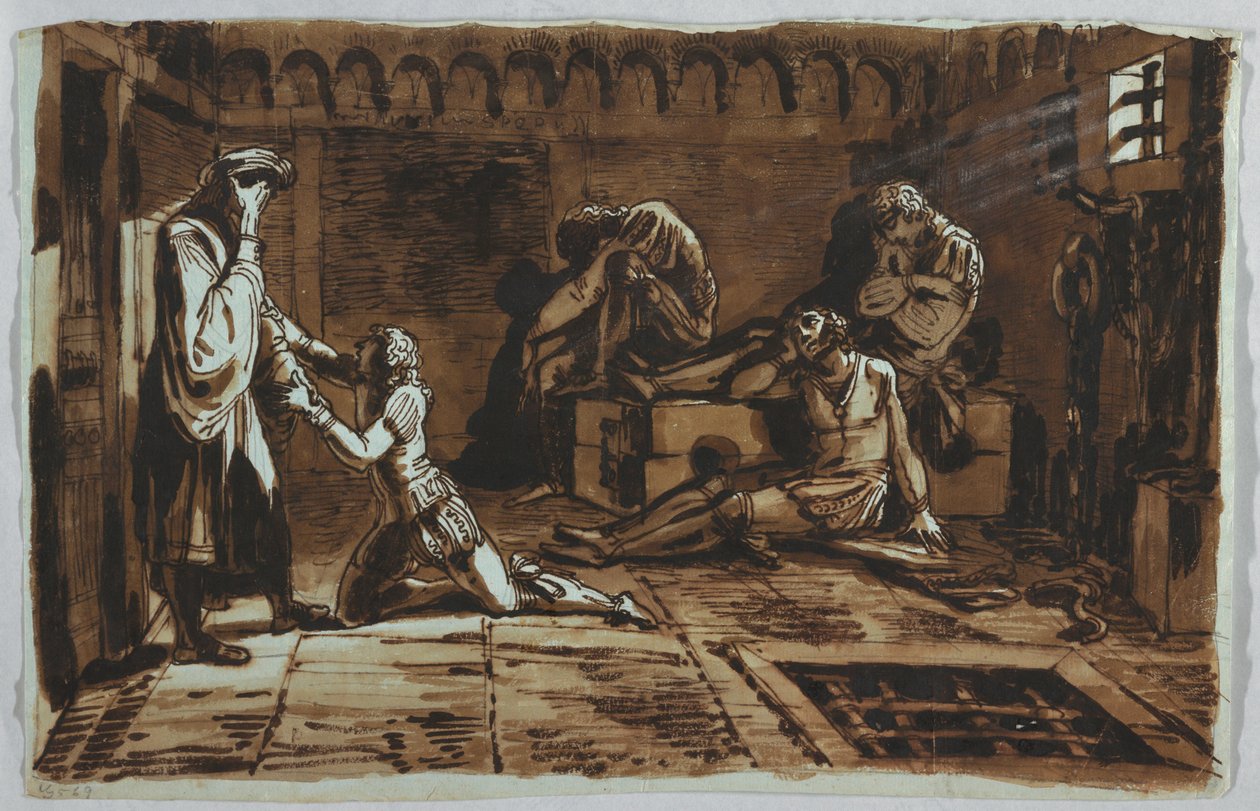 Zeichnung, Tod von Graf Ugolino und seinen Söhnen, 1815–1823 von Unknown artistUnknown artist