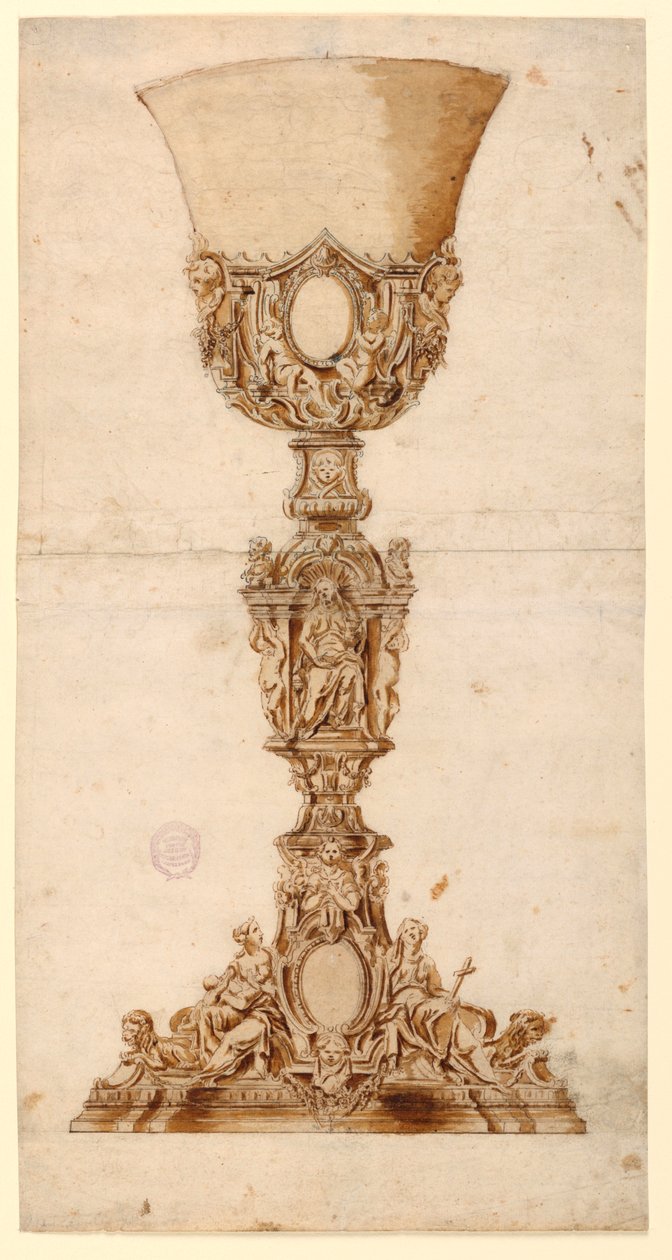 Zeichnung, Entwurf für einen Kelch, 1710–1740 von Unknown artistUnknown artist