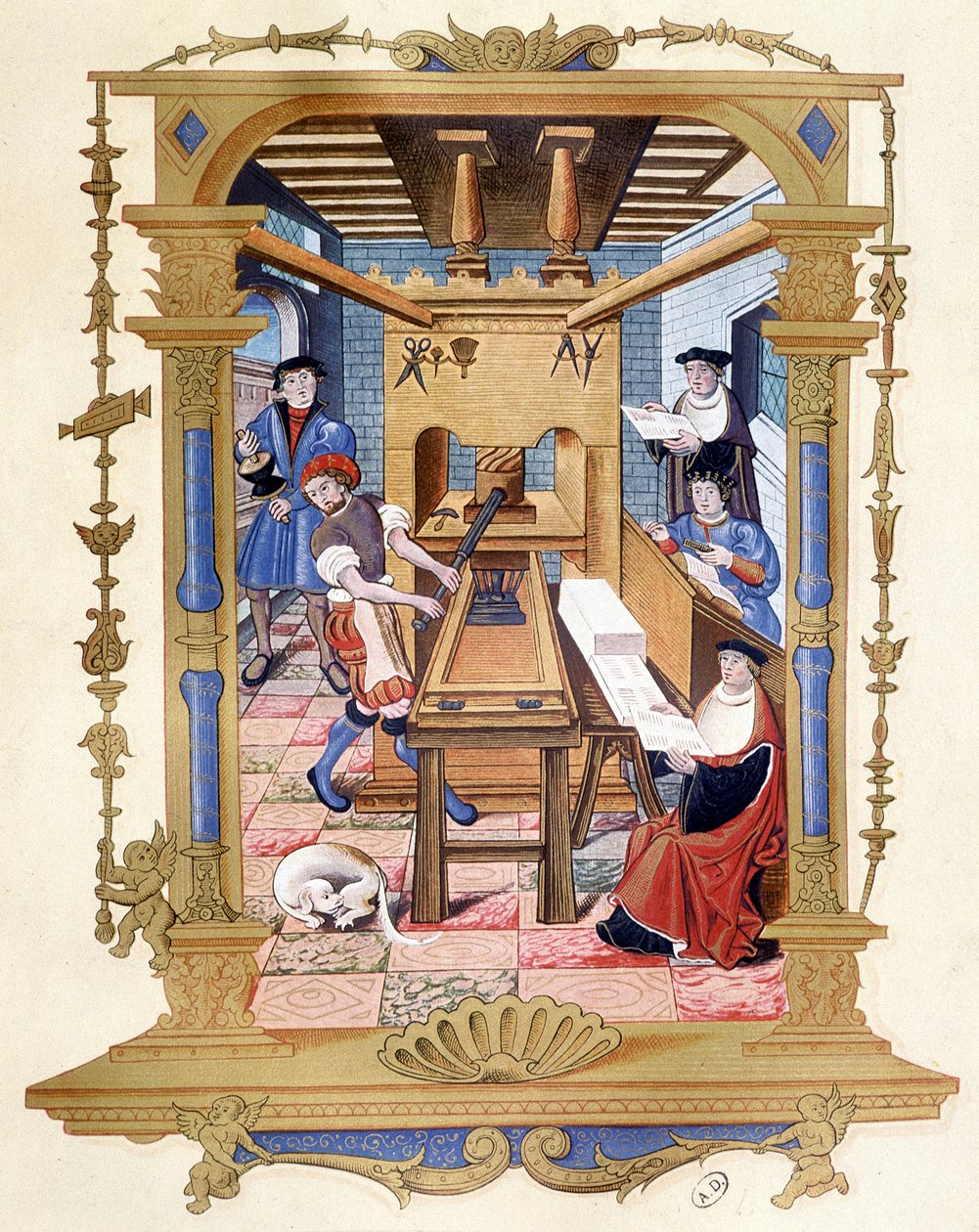 Druckerpresse des 15. Jahrhunderts - Faksimile des 19. Jahrhunderts von Unknown artist