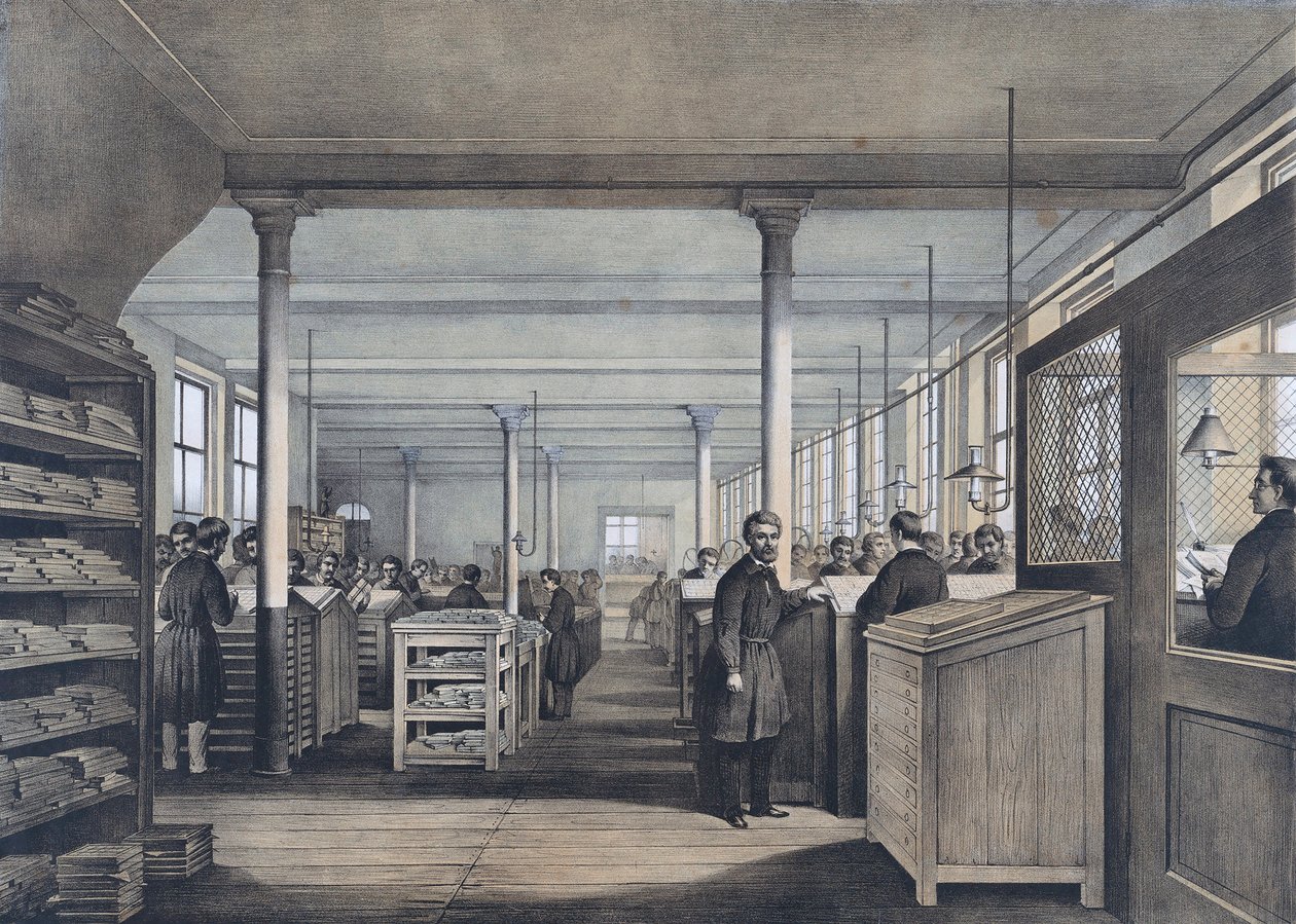 Eine europäische Druckerei des 19. Jahrhunderts von Unknown artist