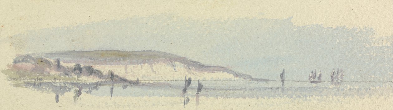 Eine Küste mit Schiffen auf See von Unknown artist