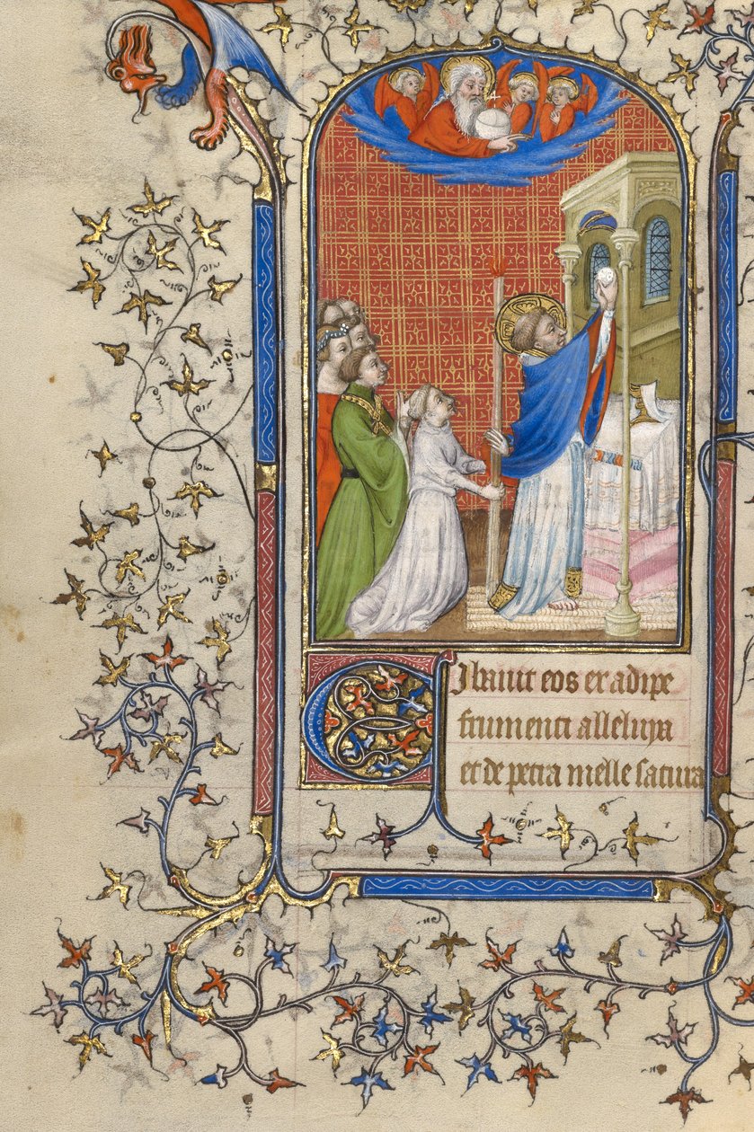 Ein Priester feiert die Messe unter Gläubigen von Unknown artist