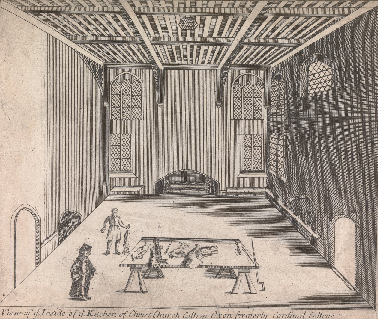Ansicht der Küche des Christ Church College, Oxon, ehemals Cardinal College; [nicht nummeriert] (Band Eins) von Unknown artist