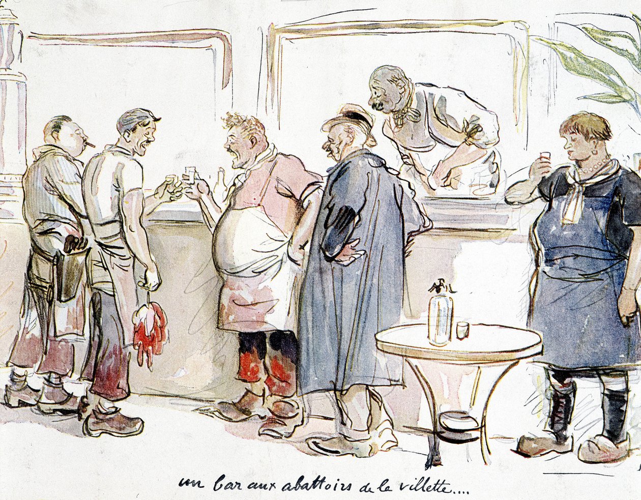Eine Bar in den Schlachthöfen von La Villette in Paris. von Unknown artist