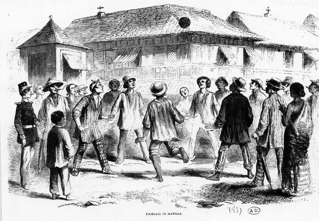 Ein Fußballspiel in Manila (Philippinen) von Unknown artist