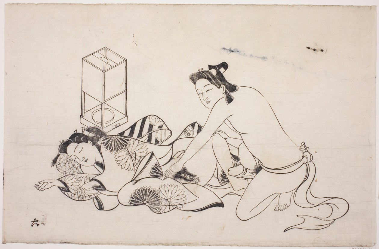 Ein Blatt aus einem Shunga-Album von Unknown artist