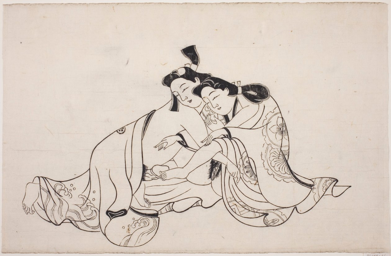 Ein Blatt aus einem Shunga-Album von Unknown artist