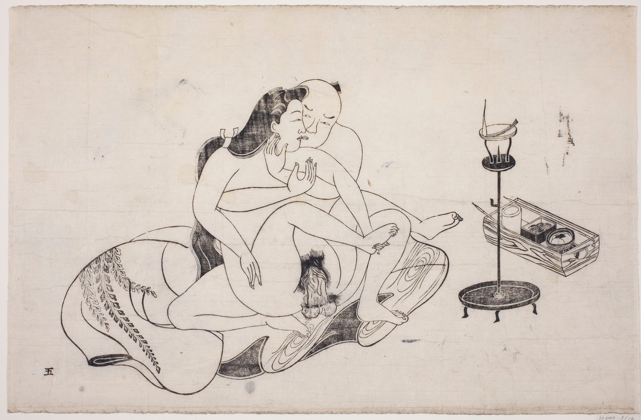 Ein Blatt aus einem Shunga-Album von Unknown artist