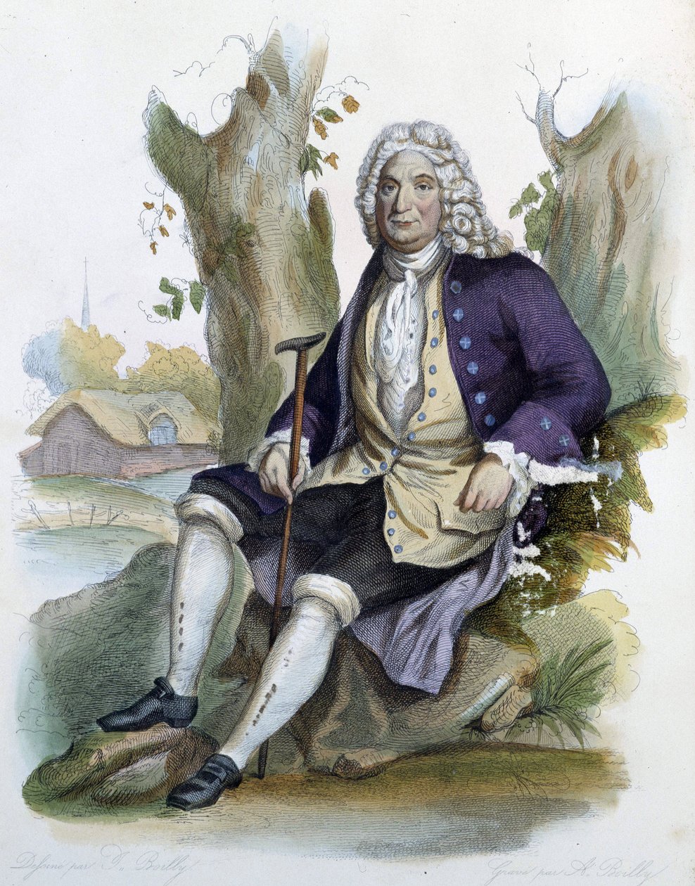 Alain René Lesage (Alain-René Le Sage) (1668-1747) - in Ed. Mennechet, „Le Plutarque français“ von Unknown artist
