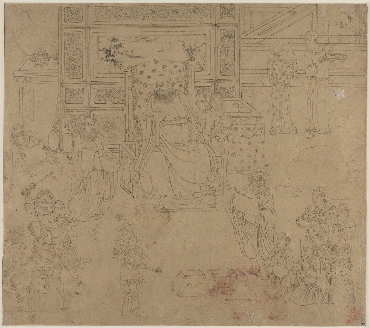 Album der daoistischen und buddhistischen Themen: Könige der Hölle: Blatt 34 von Unknown artist