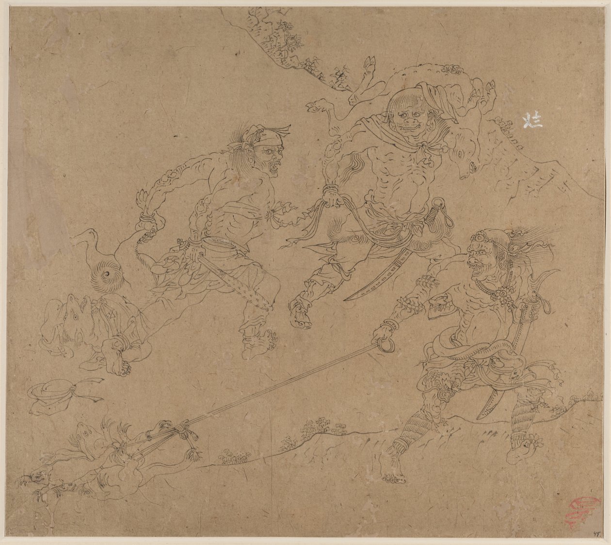 Album der daoistischen und buddhistischen Themen: Suche den Berg: Blatt 48 von Unknown artist