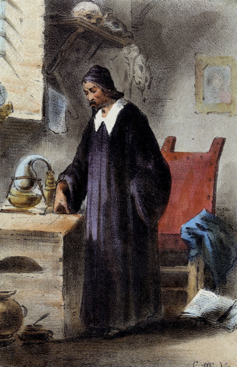 Alchemist Nicola Barnaud, Forscher des Steins der Weisen von Unknown artist