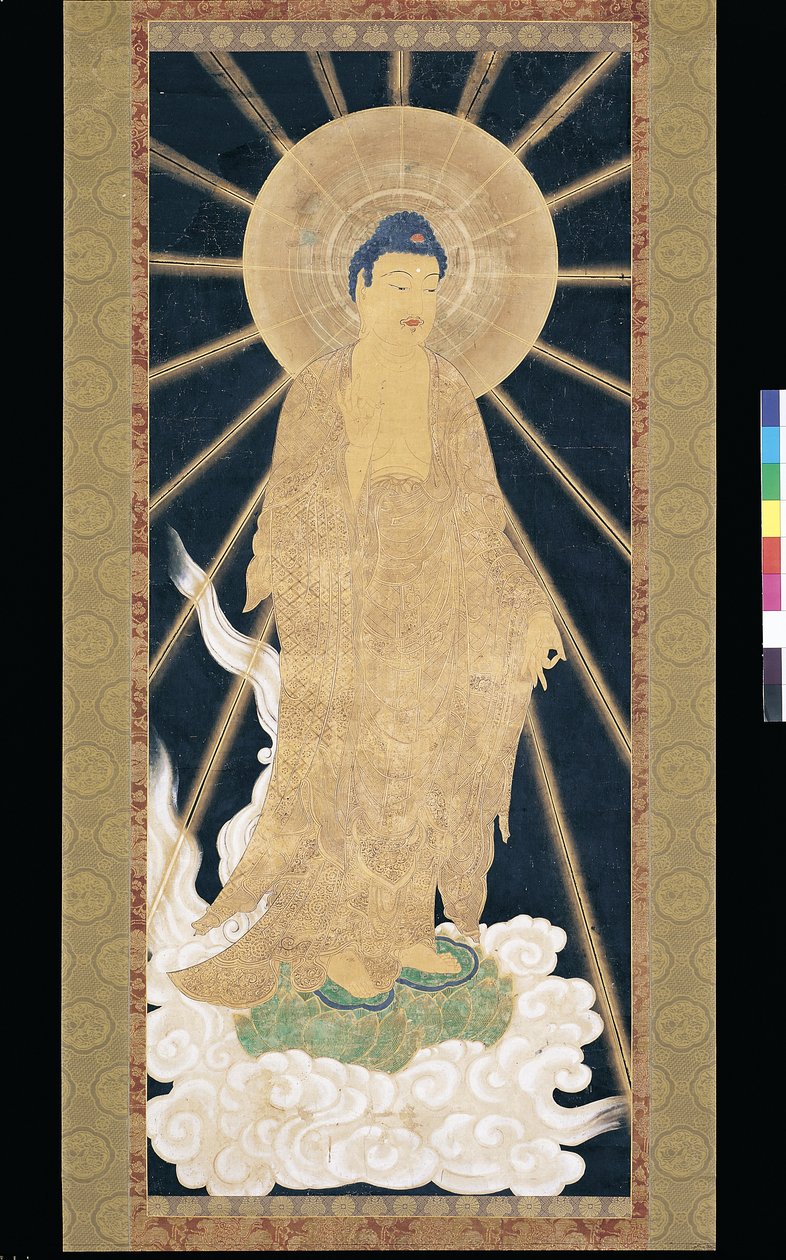 Amitabha (Amida) Triade, die vom Himmel herabsteigt von Unknown artist