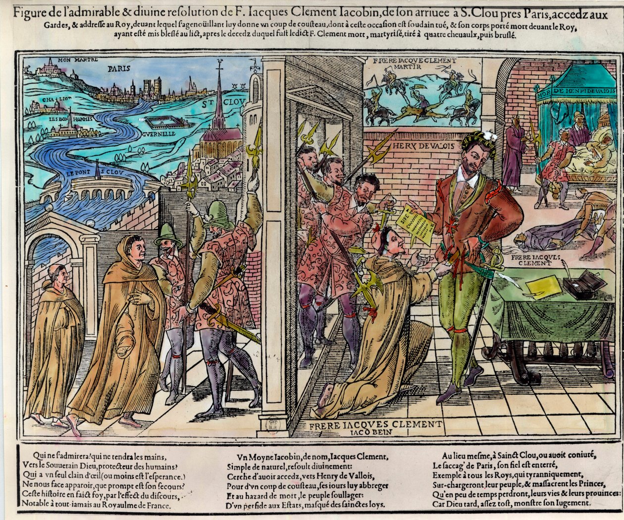 Ermordung des Königs von Frankreich Henri III (1551-1589) durch Jacques Clement (1567-1589) von Unknown artist
