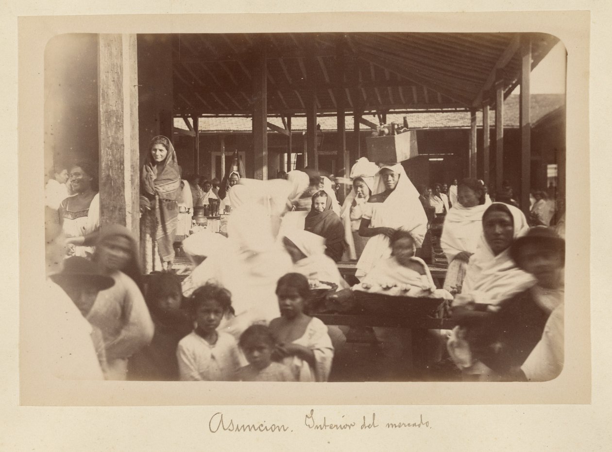 Asuncion, Innenraum des Marktes von Unknown artist