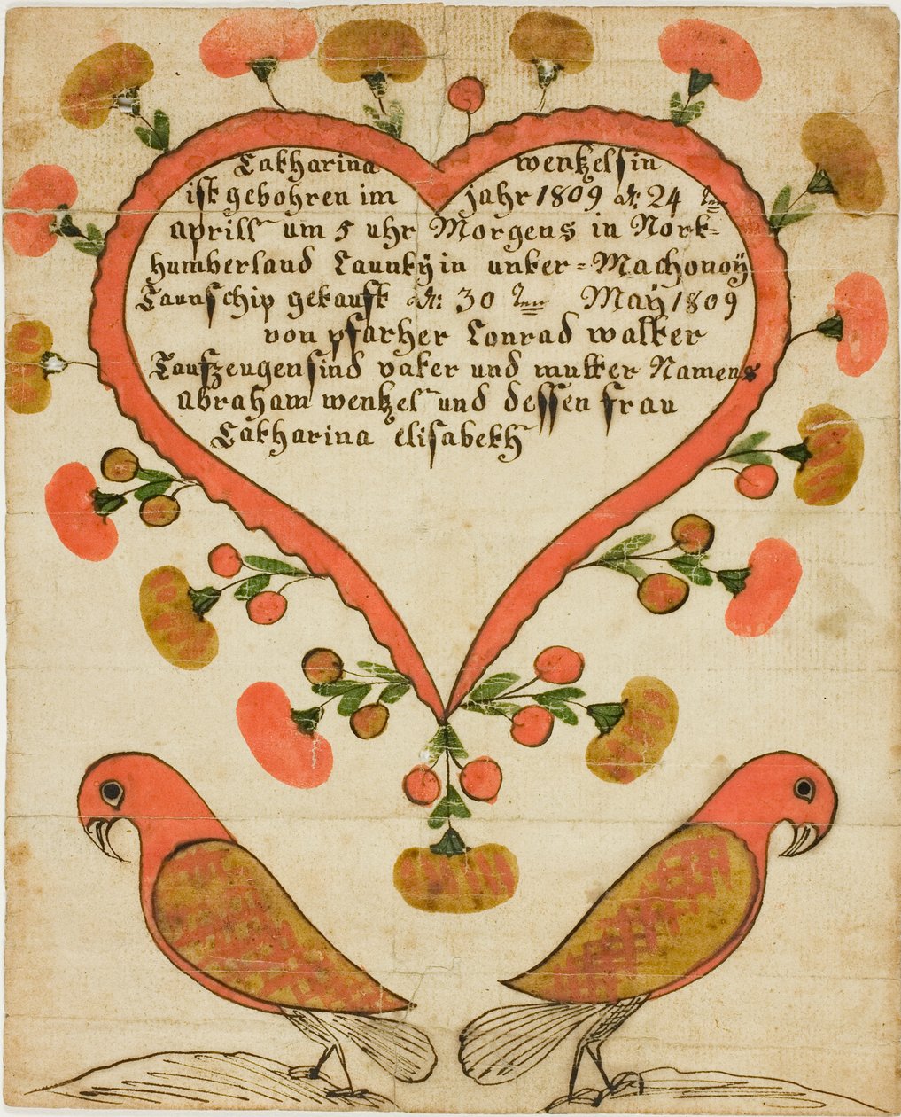 Taufurkunde von Catharina Wentzelsin von Unknown artist