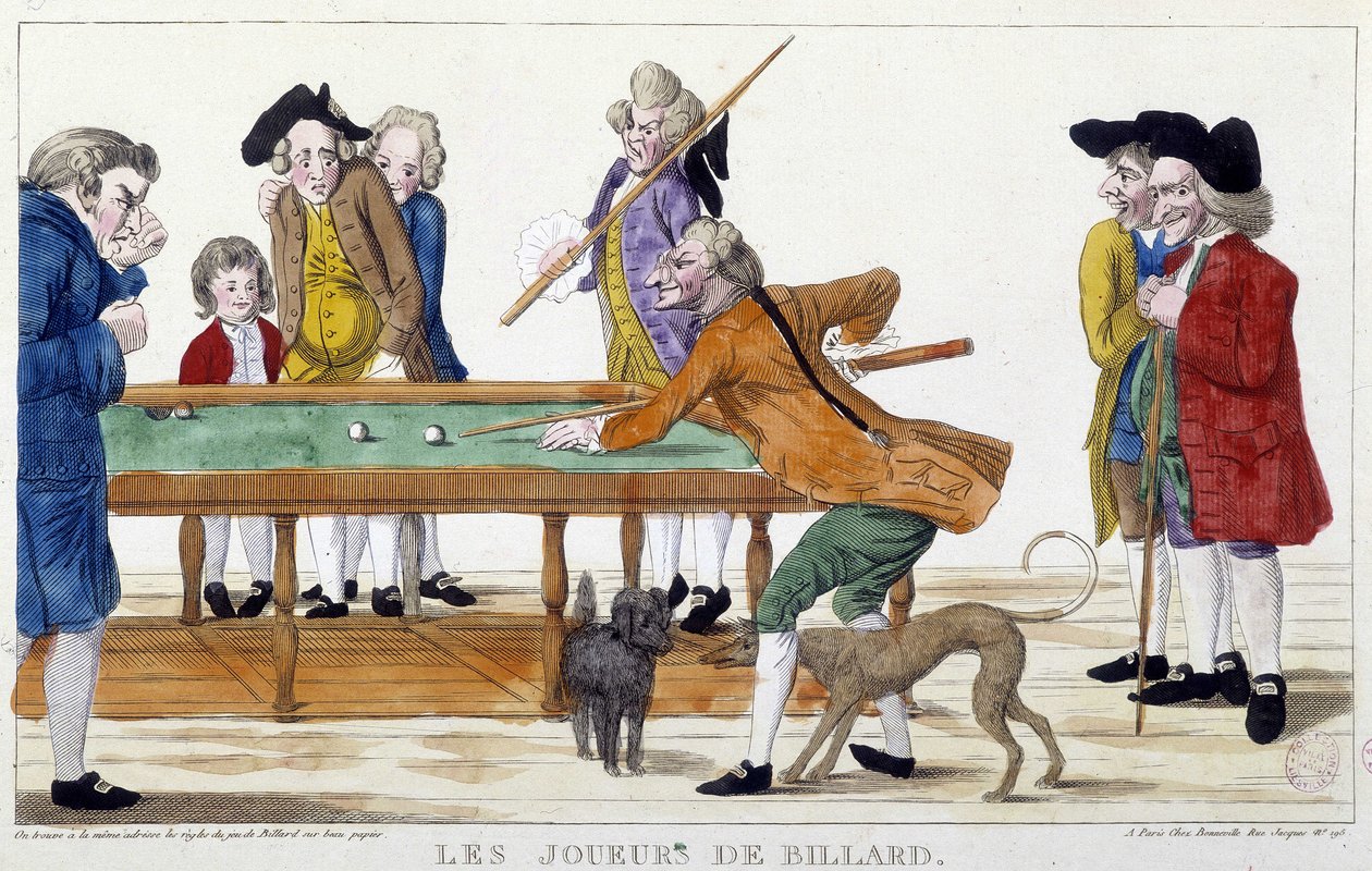 Billardspieler - Gravur, n.d., späte 18. Jahrhundert, Carnavalet von Unknown artist