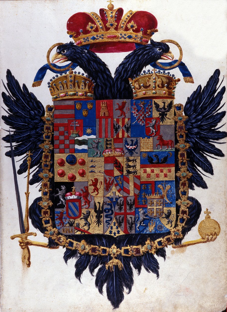 Wappen des österreichisch-ungarischen Reiches (Österreich-Ungarn). 19. Jahrhundert von Unknown artist