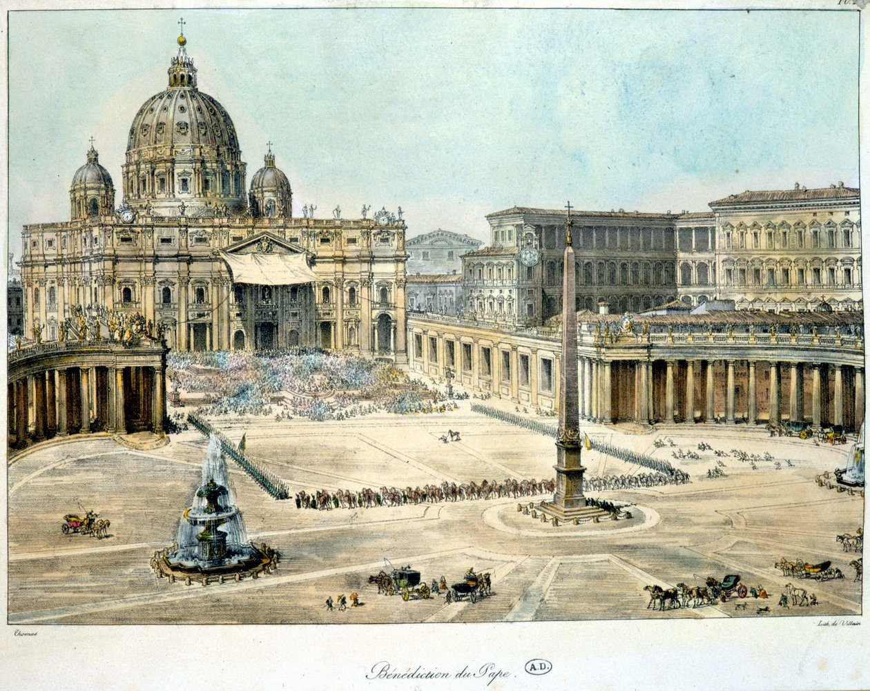 Segen des Papstes von St. Peter in Rom, ca. 1820 von Unknown artist