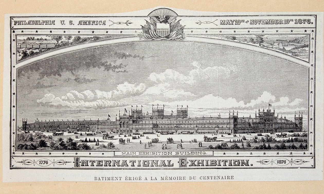 Gebäude errichtet zum Gedenken an das Jahrhundert (1776-1876) bei der Internationalen Ausstellung in Philadelphia von Unknown artist