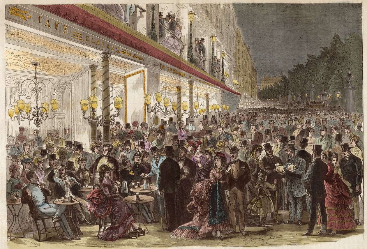Café auf den Grands Boulevards an einem Sommerabend 1869 - Paris - Café auf den Grands Boulevards an einem Sommerabend - 1869 von Unknown artist
