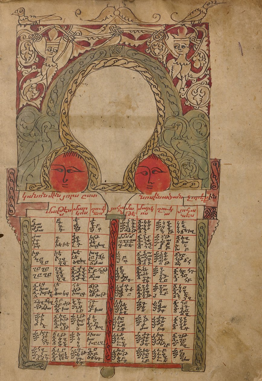 Kanontafel-Seite von Unknown artist