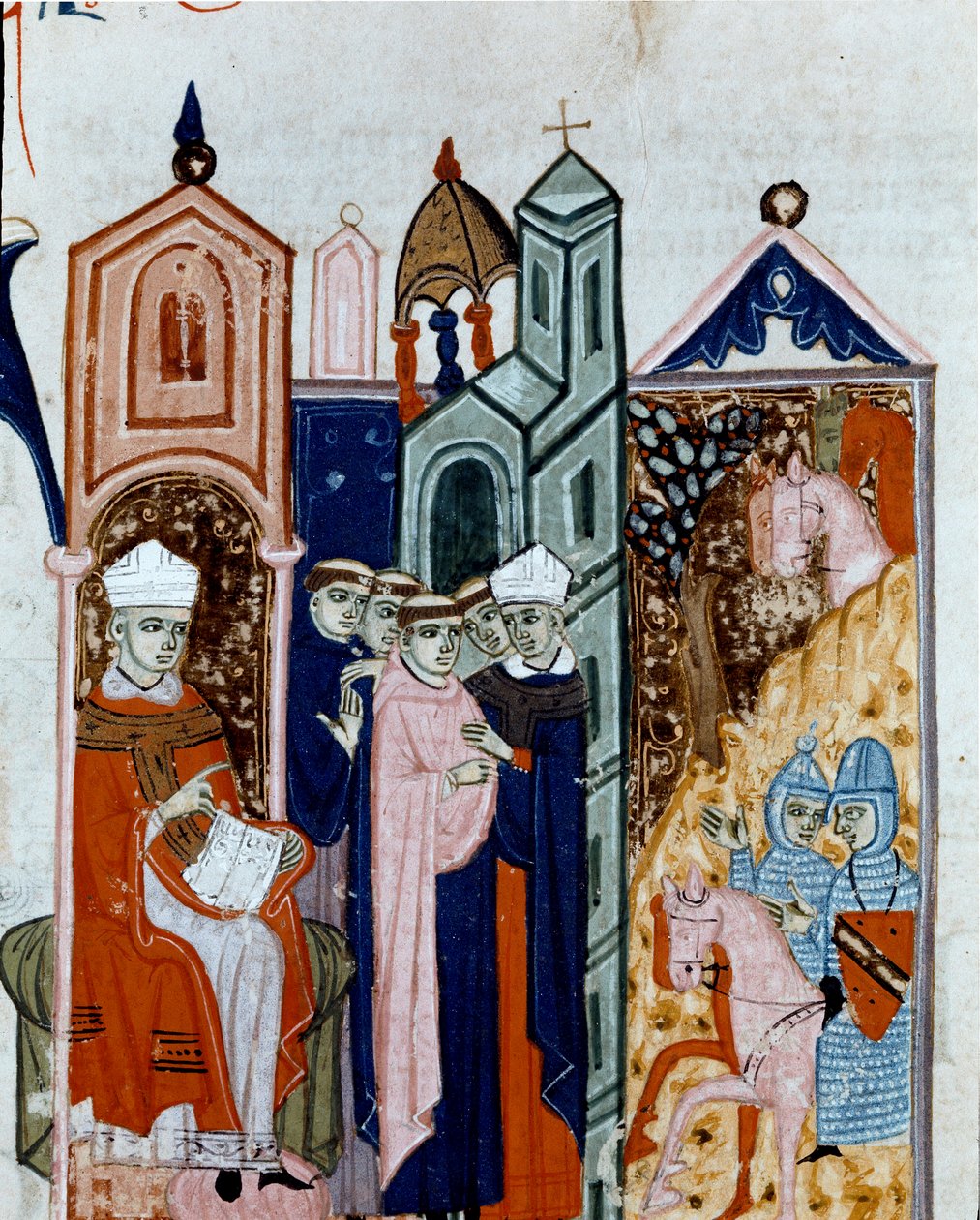 Zeremonie der Habitannahme eines Mönchs. Miniatur aus dem „Decretum Gratiani“ (1140) von Unknown artist