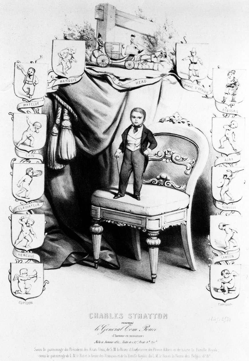 Charles Sherwood Stratton, genannt General Tom Thumb (General Tom Thumb) (1838-1883), der berühmte Zwerg des Barnum-Zirkus von Unknown artist