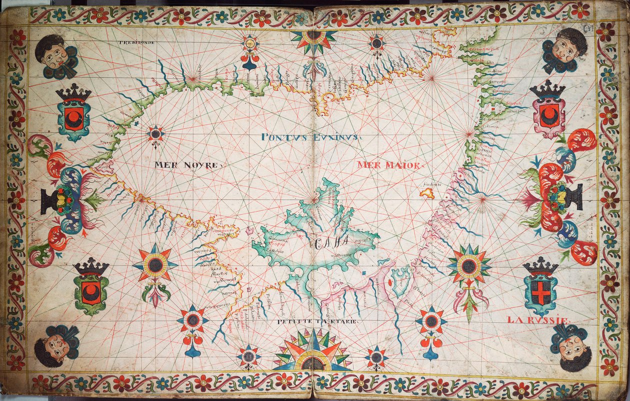 Karte des Schwarzen Meeres, um 1600 (Manuskript) von Unknown artist