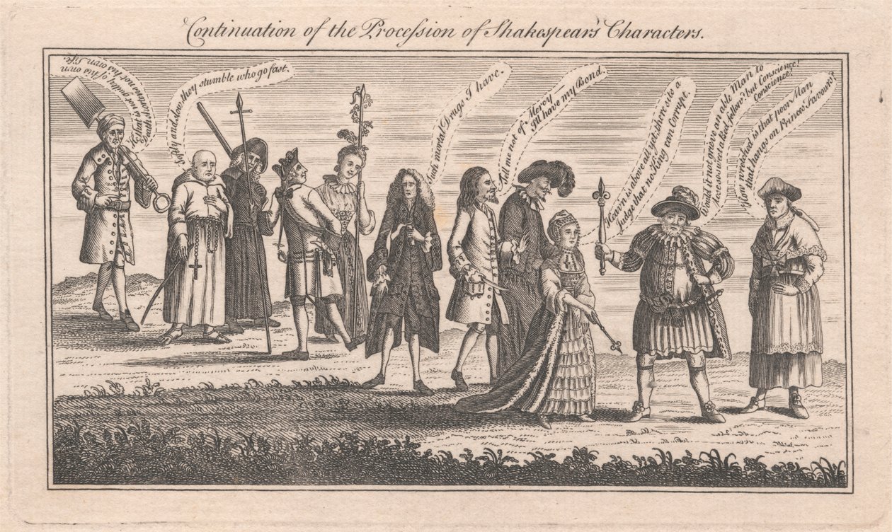 Fortsetzung der Prozession von Shakespeares Charakteren von Unknown artist