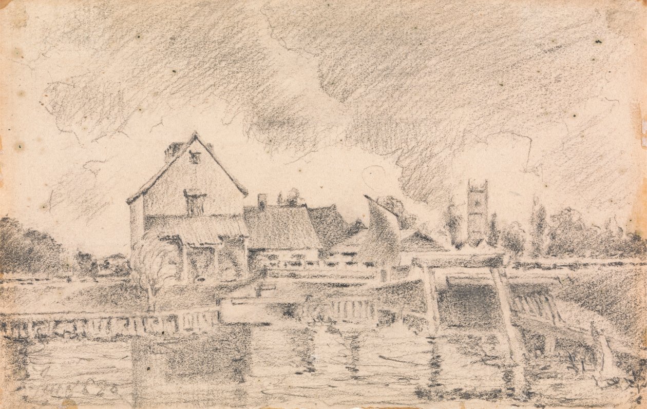 Kopie von Constables Gemälde, Dedham Lock und Mühle von Unknown artist