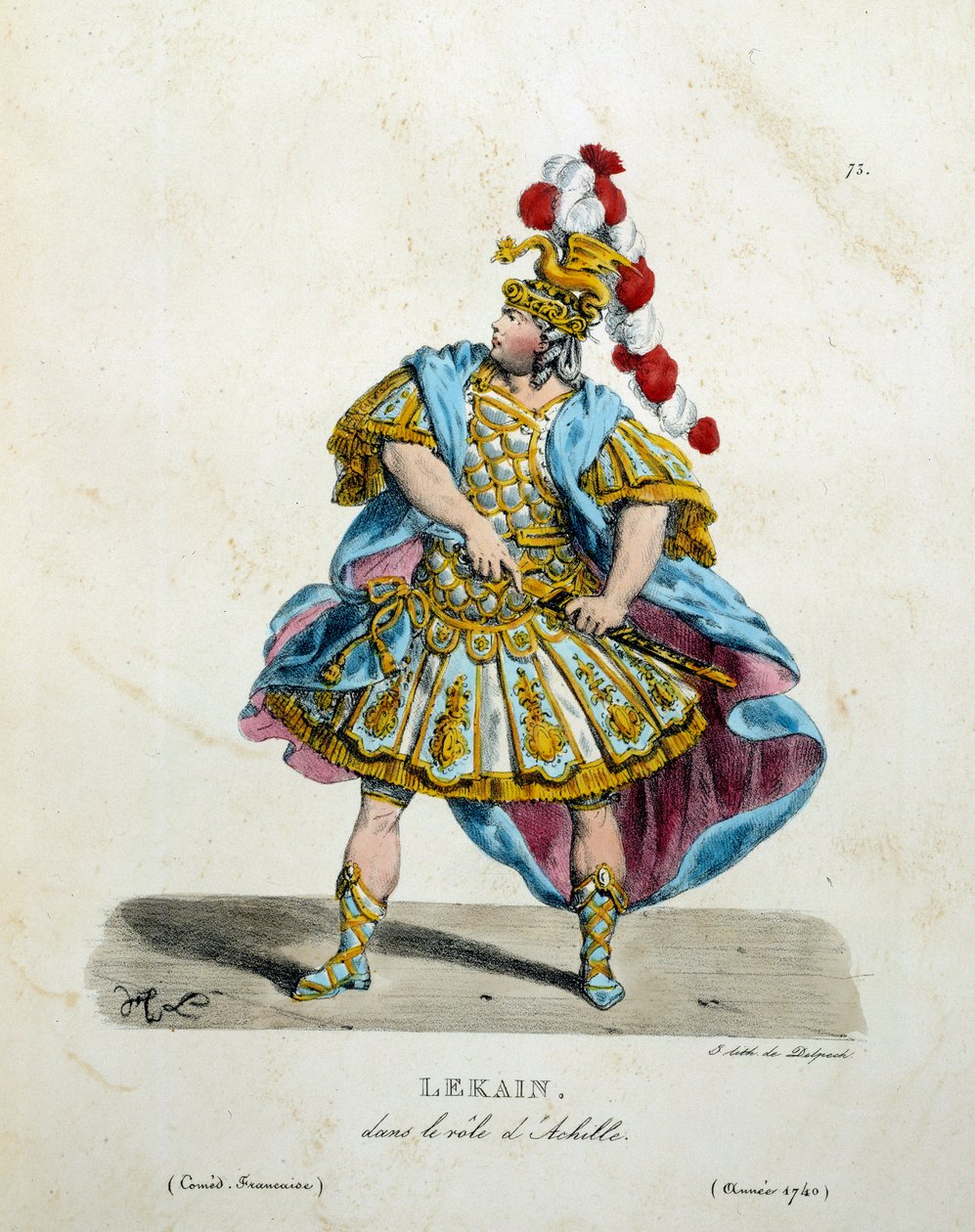 Kostüm von Lekain (Henri Louis Cain) in der Rolle des Achilles, 1740 von Unknown artist