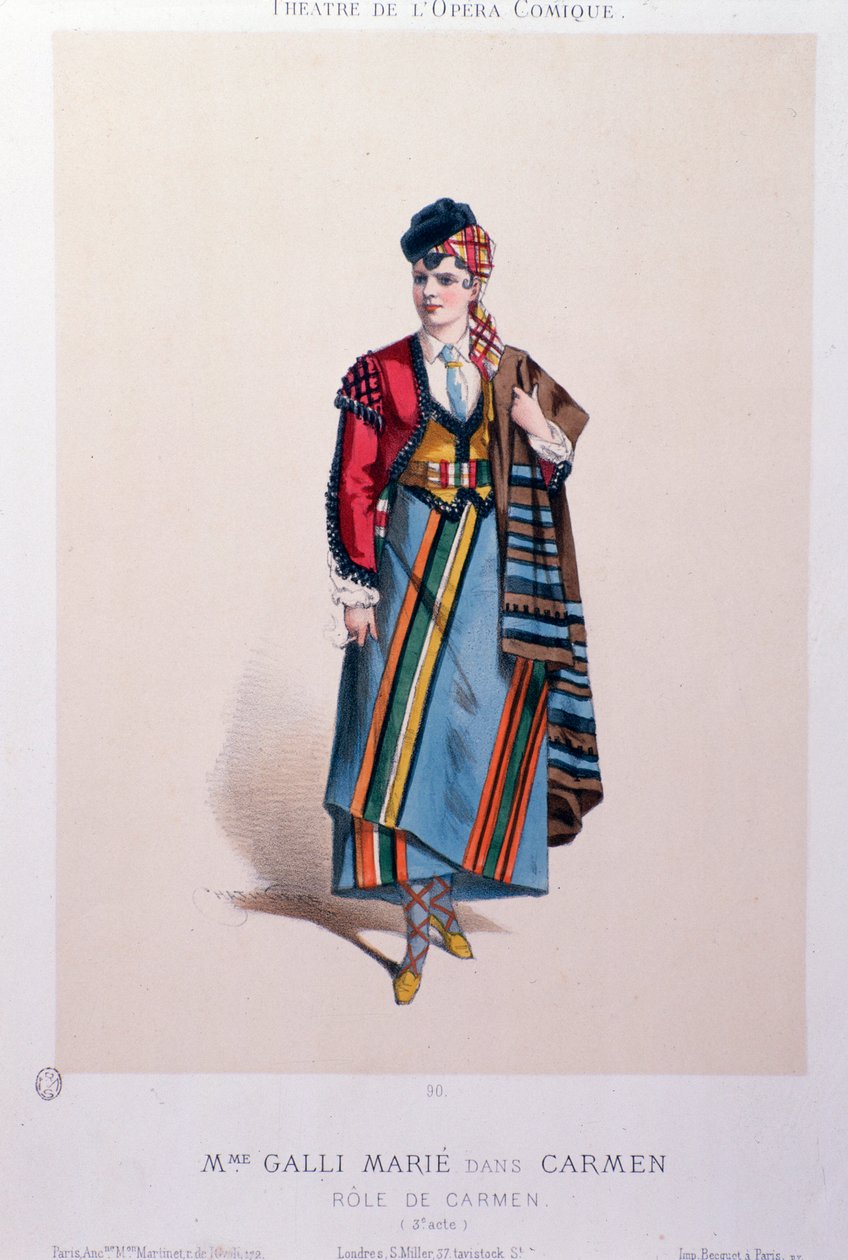 Kostüm der Sängerin Celestine Galli-Marie in Carmen, Oper von Georges Bizet von Unknown artist