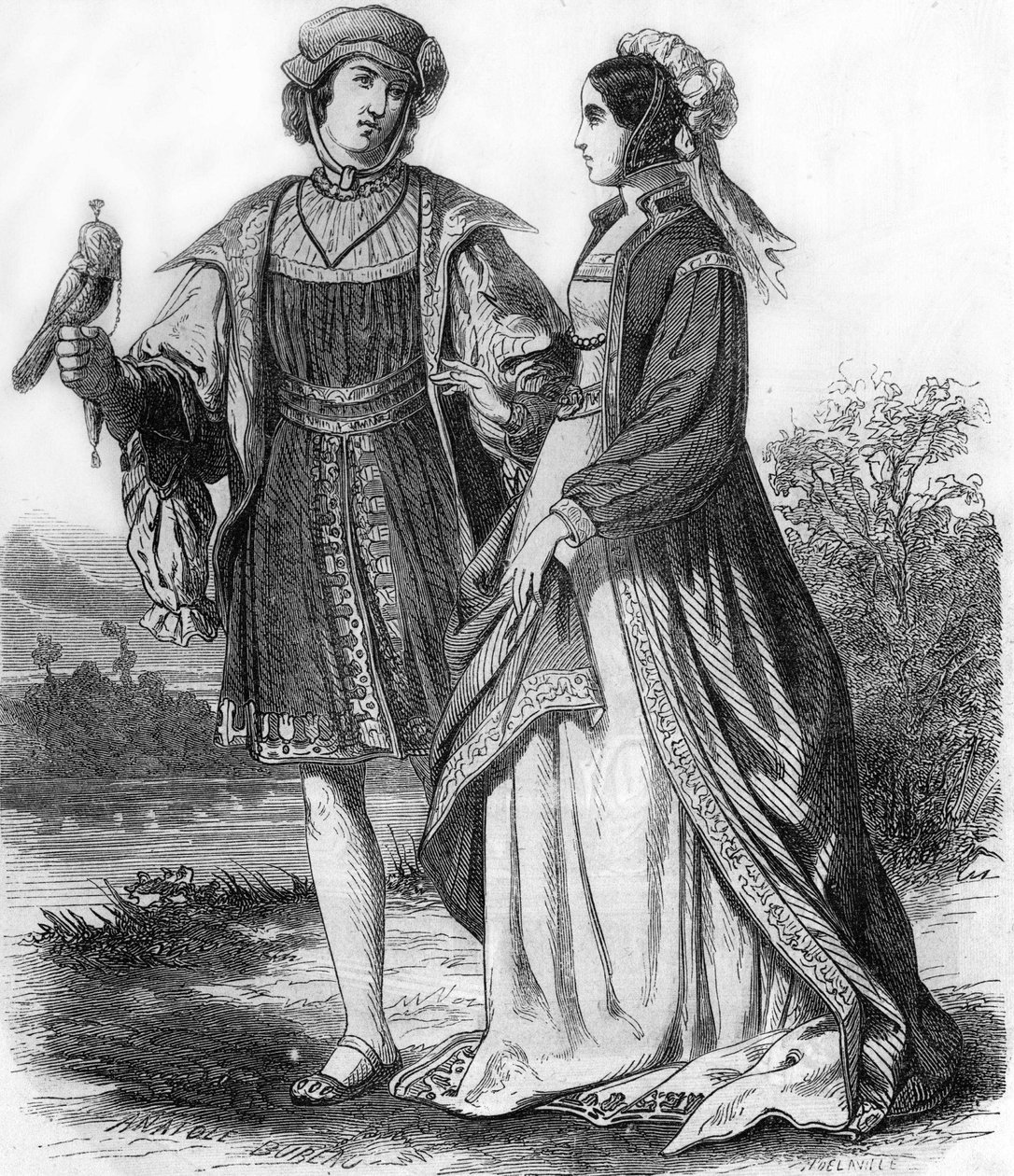 Kostüme aus dem späten 15. Jahrhundert. von Unknown artist