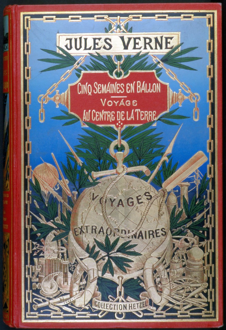 Cover „Fünf Wochen im Ballon - Reise zum Mittelpunkt der Erde“ von Jules Verne, Hrsg. Hetzel von Unknown artist