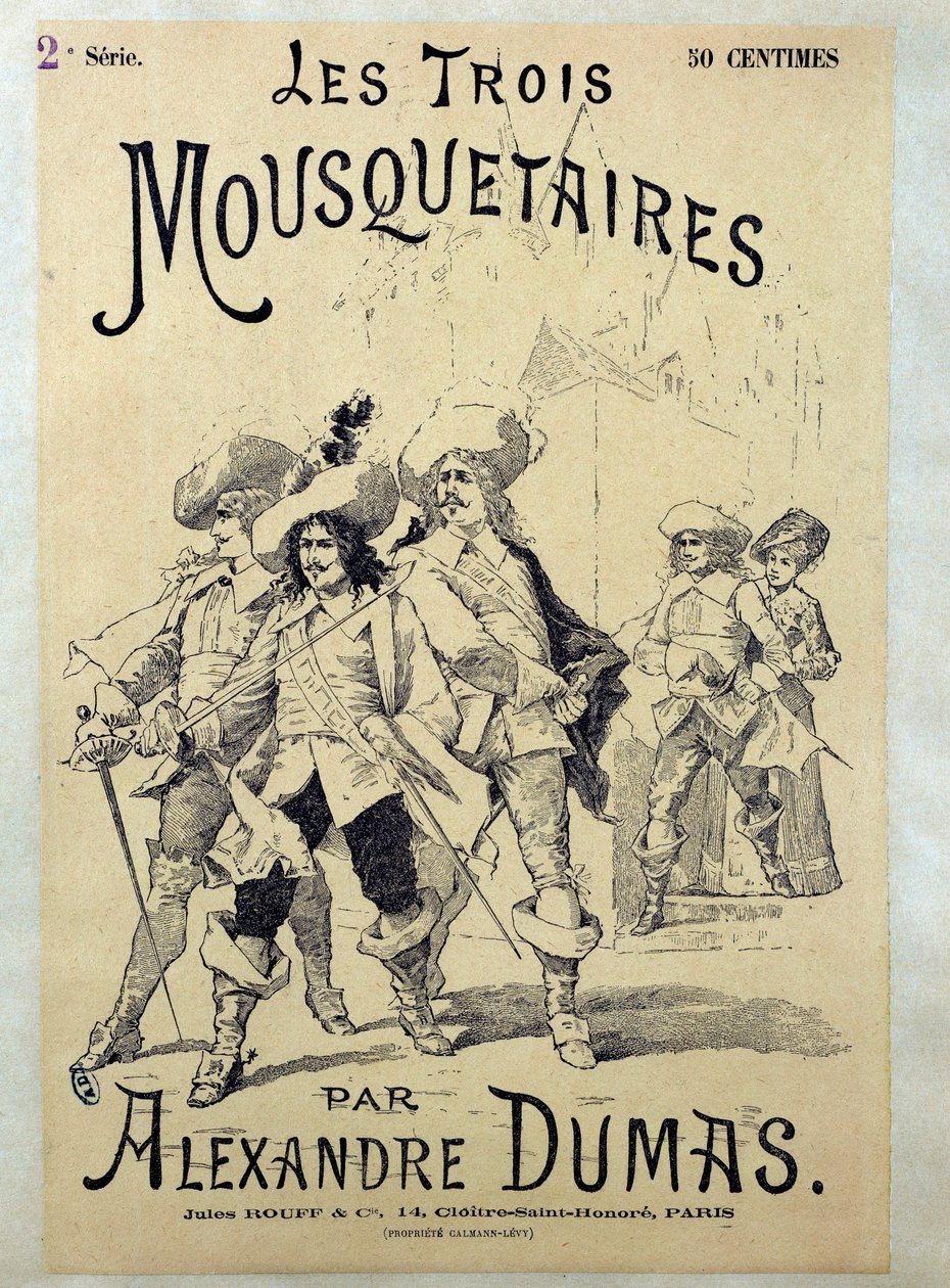 Titelblatt einer Ausgabe des 19. Jahrhunderts von „Die drei Musketiere“ von Alexandre Dumas (1802-1870) von Unknown artist